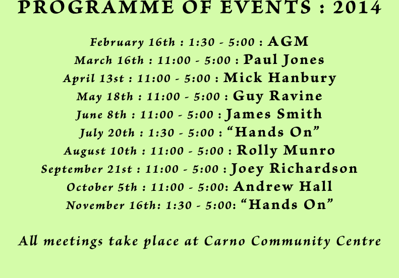 Programme Page Contents